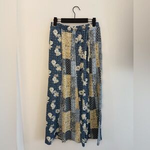 Cato Blue and Yellow Floral Maxi Skirt